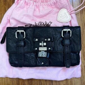 Black leather clutch